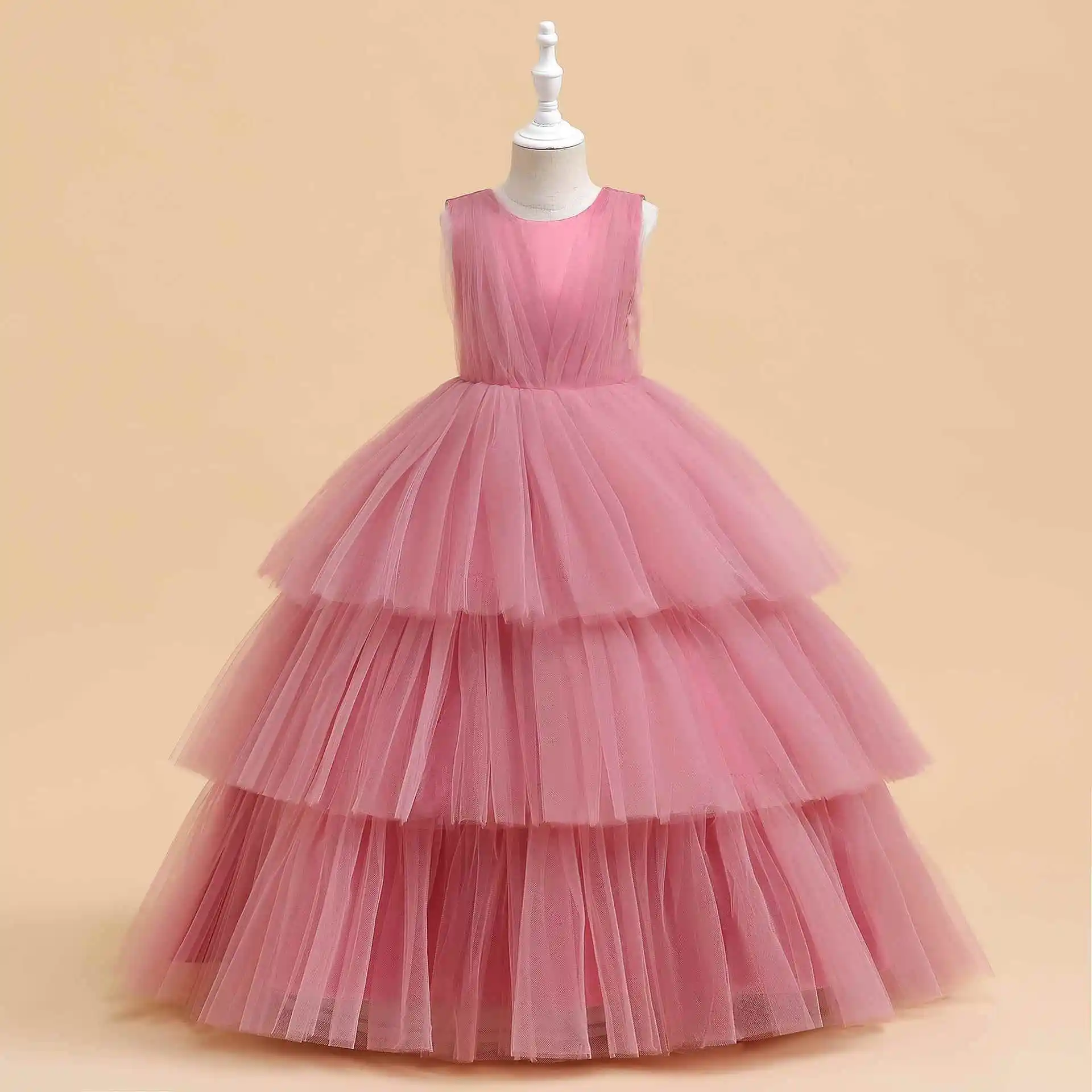 

New Wi Girls Dr Skirt Net Puffy Cake Skirt Piano Performance Outfit Flower Girl Princ Skirt Children's Traditional Co...