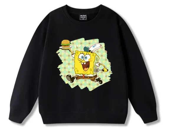 New SpongeBob SquarePants Big Star Octopus Brother Hoodie Cute and Versatile Clothes for Boys and Girls in Autumn and Winter