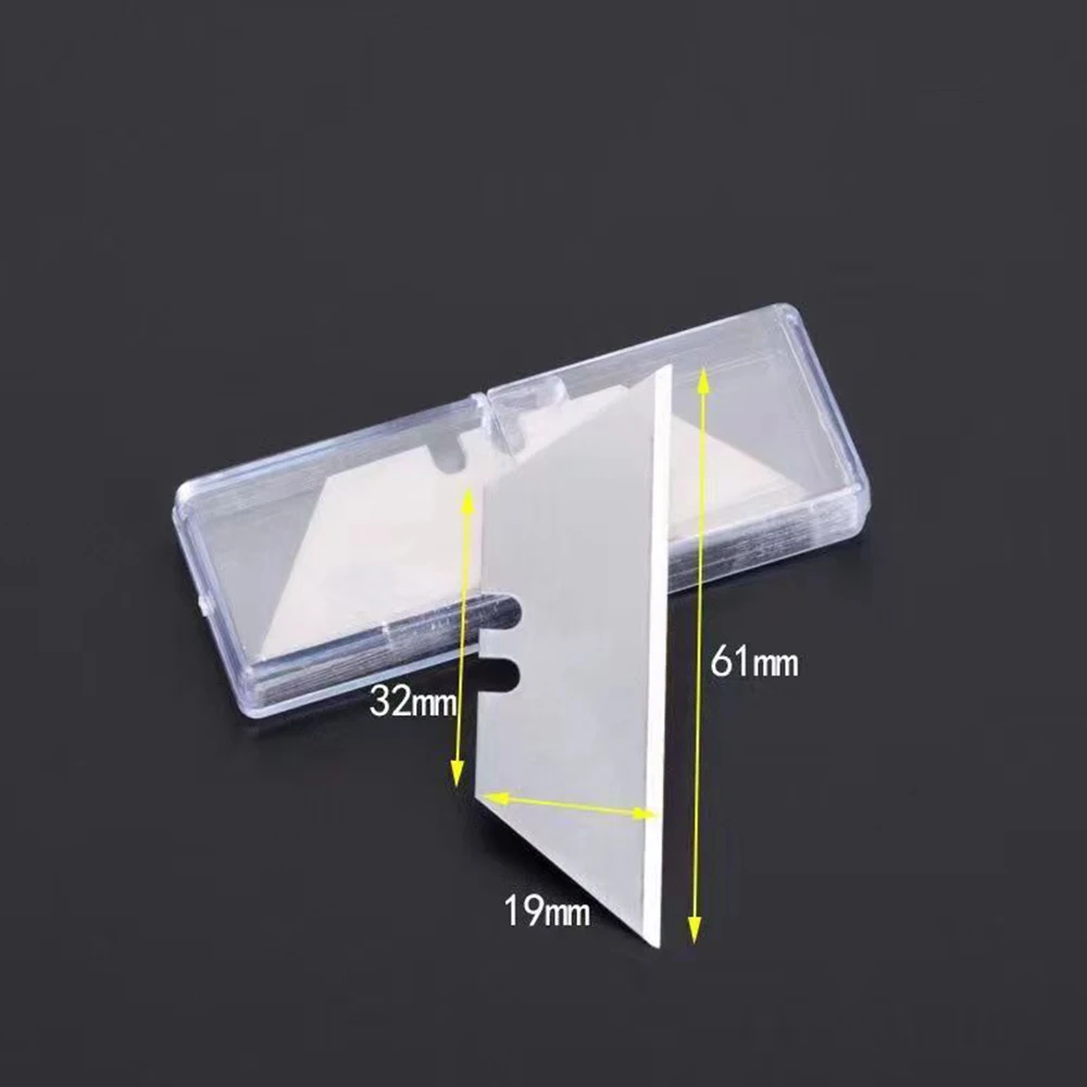 Imagem -02 - Folding Trapézio Lâmina de Corte Substituível Utility Faca T-blade Cortador do Tapete Art Faça Você Mesmo Transporte da Gota Novo 100 Pcs Conjunto