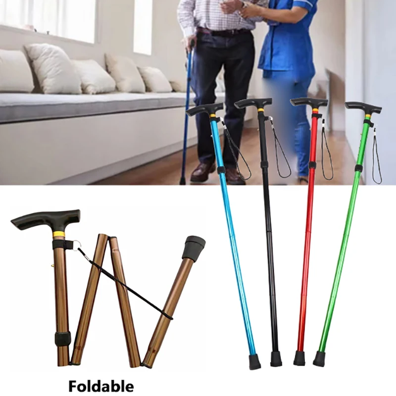 Walking Cane Elder Cane Adjustable Folding Canes Collapsible Senior Sticks Elder Crutches For Mothers The Elder Fathers