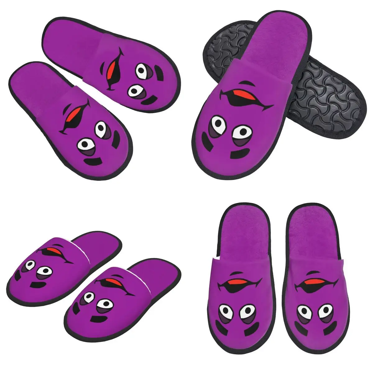 Zapatillas personalizadas con diseño de dibujos animados Grimace, espuma viscoelástica, cálidas y suaves, zapatillas de casa para mujer, zapatos cómodos para dormitorio