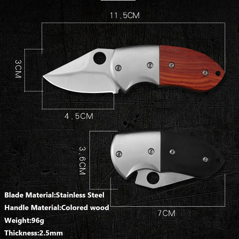 Stainless Steel Pocket Knife EDC Folding Knife Kitchen Utility Mini Meat Cleaver Fishing Fruit Cutter Unpacking Tools