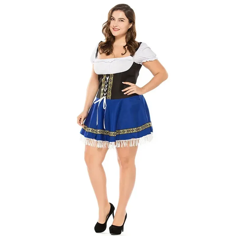 Sexy blu tedesco Oktoberfest ragazza costume tradizionale bavarese festa signore cameriera birra cameriera vestito Dirndl ir;l5