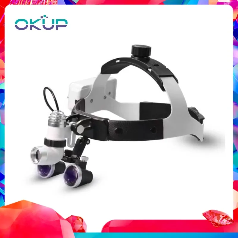 Dental LED Head Light Lamp For Lab Binocular Loupes Brightness Adjustable Dental Headlamp Head-mounted Surgical Headlight