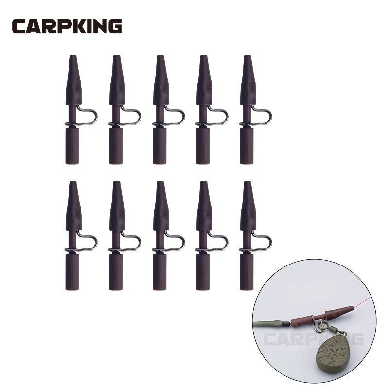 10pcs Carp Fishing Accessories Safety Lead Clip Quick Change Swivel Tail Rubber Anti Tangle Sleeves Fishing Tackles