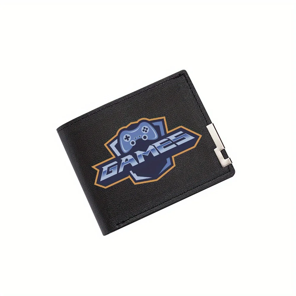 Game controller shield games badge plus button Men's Wallet Printing Design Simple Modern Stylish Business Father's Boyfriend's
