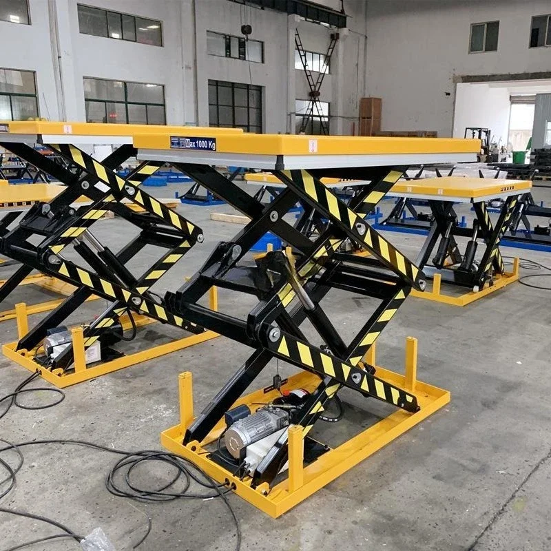 2000Kg lifting platform HD2000 fixed electric lift fork double shear small hydraulic lifting platform