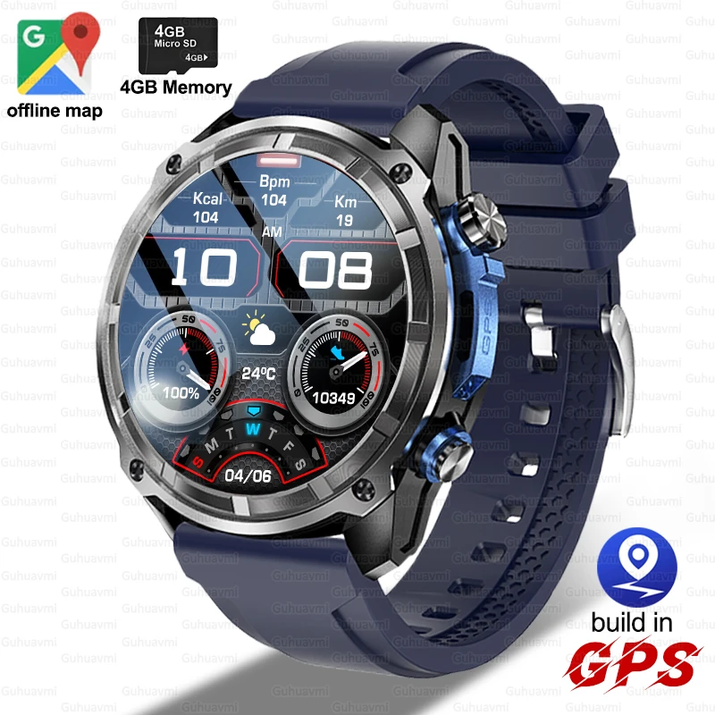 

2025 New GPS Sport Smart Watch 4GB Memory Corning Gorilla Glass 860Mah Battery 5ATM Waterproof Fitness Trackr BT Call Smartwatch