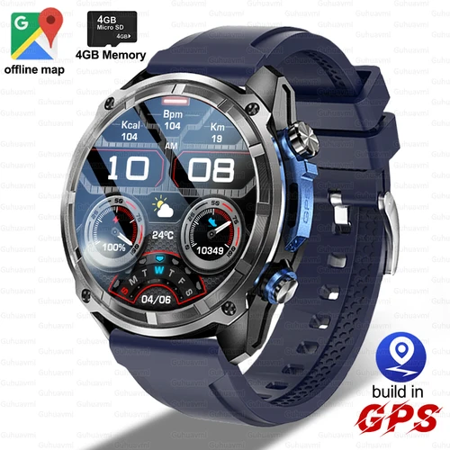 Imagen 1 del producto 2025 nuevo reloj inteligente deportivo GPS 4GB memoria Corning Gorilla Glass 860Mah batería 5ATM impermeable Fitness Trackr BT llamada Smartwatch