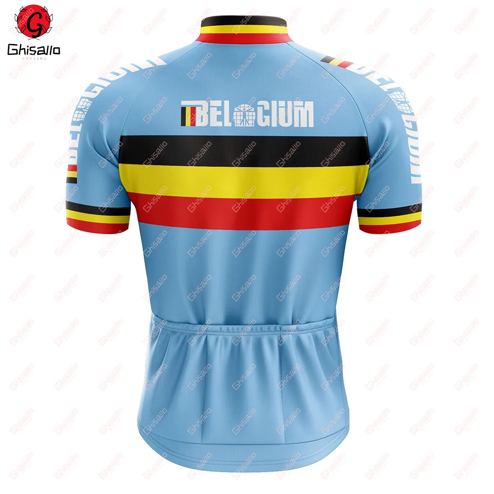Short Sleeve Cycling Jersey Set for Men, Bicycle Clothing, MTB Bike Jersey, Maillot, Maillot, Belgium, Retro Team image 3