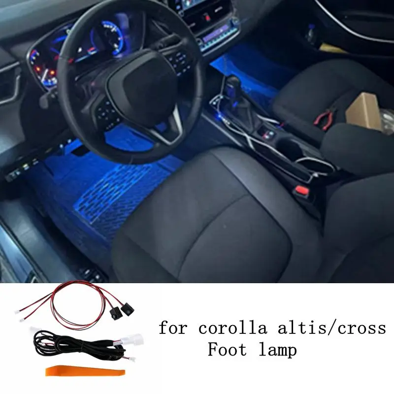 2 szt. Lampka LED na stopę oświetlenie otoczenia oświetlenie dekoracyjne specjalna lampa nastrojowa lodowy błękit dla Toyota corolla altis/cross