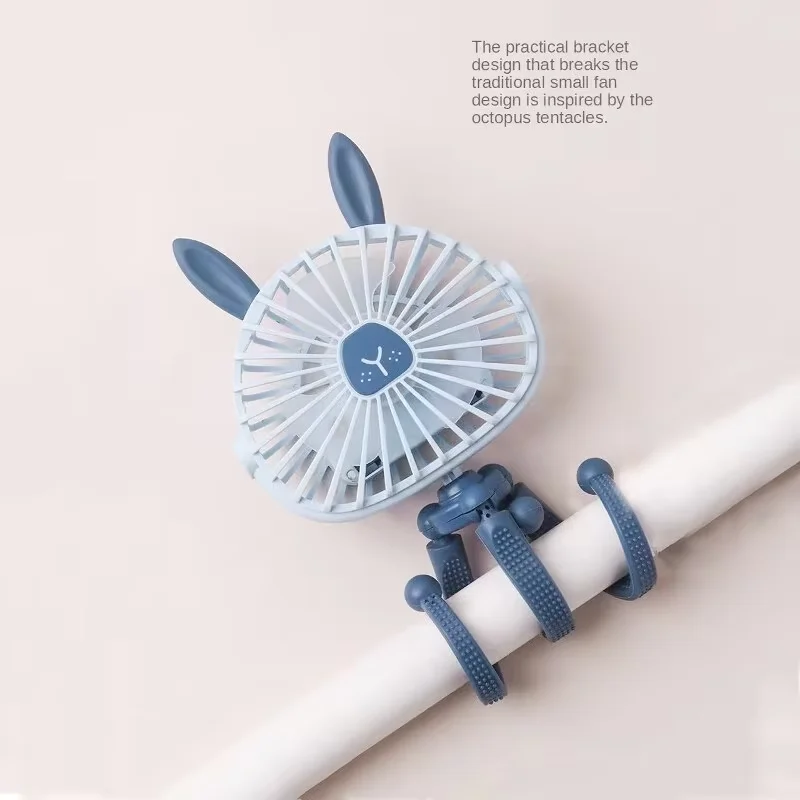 

500mAh Stroller Fan Personal Portable Desk Handheld Baby Bed Car Seat Fan USB Rechargeable Fan Mini Stroller Accessories