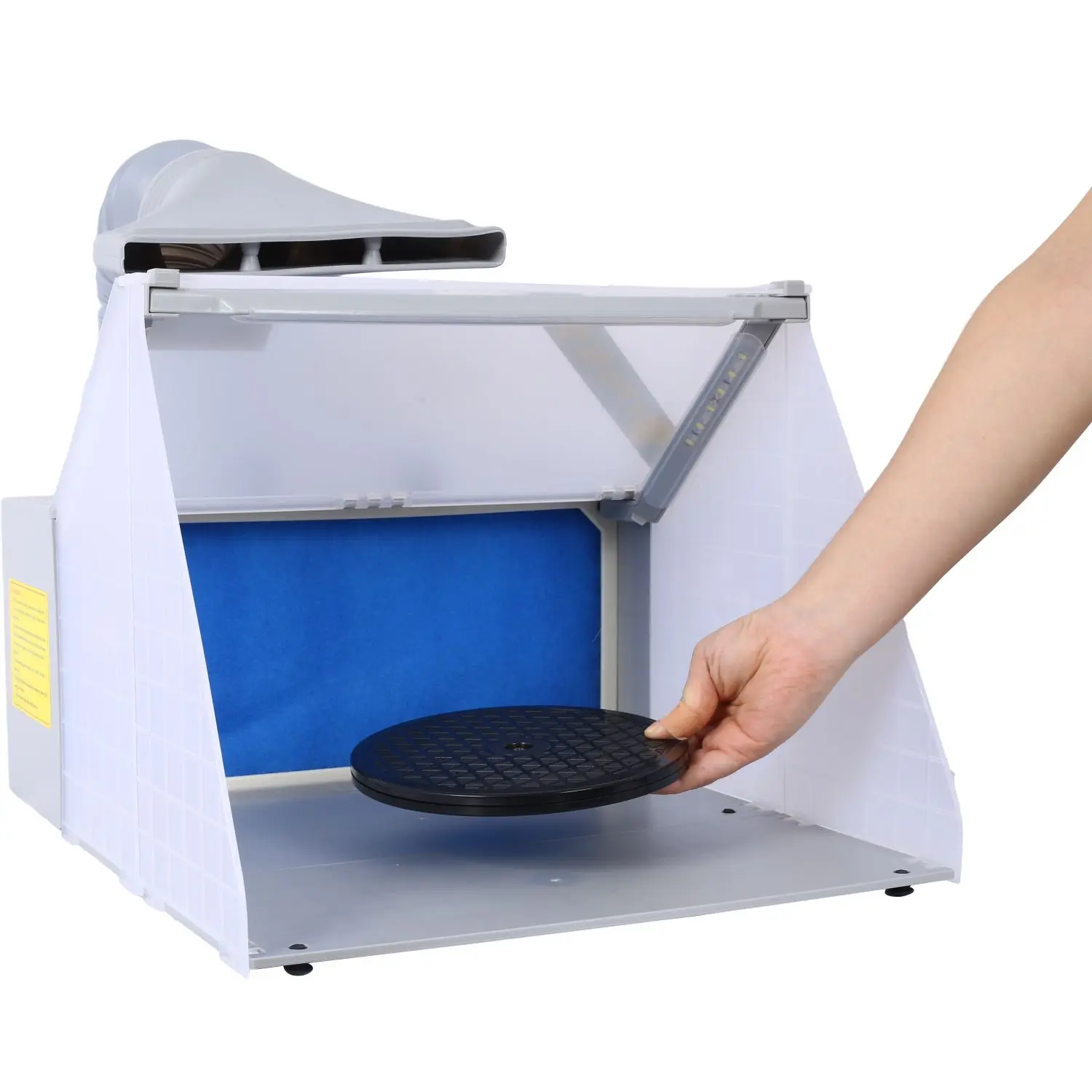 Portable 6ft Exhaust Extension Hose Airbrush Spray Booth 3 LED Lights Replaceable Filter Pad for Hobby Painting Craft Supplies