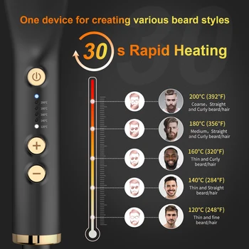 Hair Straightening Brush Hot Heated Comb Men Beard Multifunctional Straightener Ceramic Comb Quick Hair Styler 6