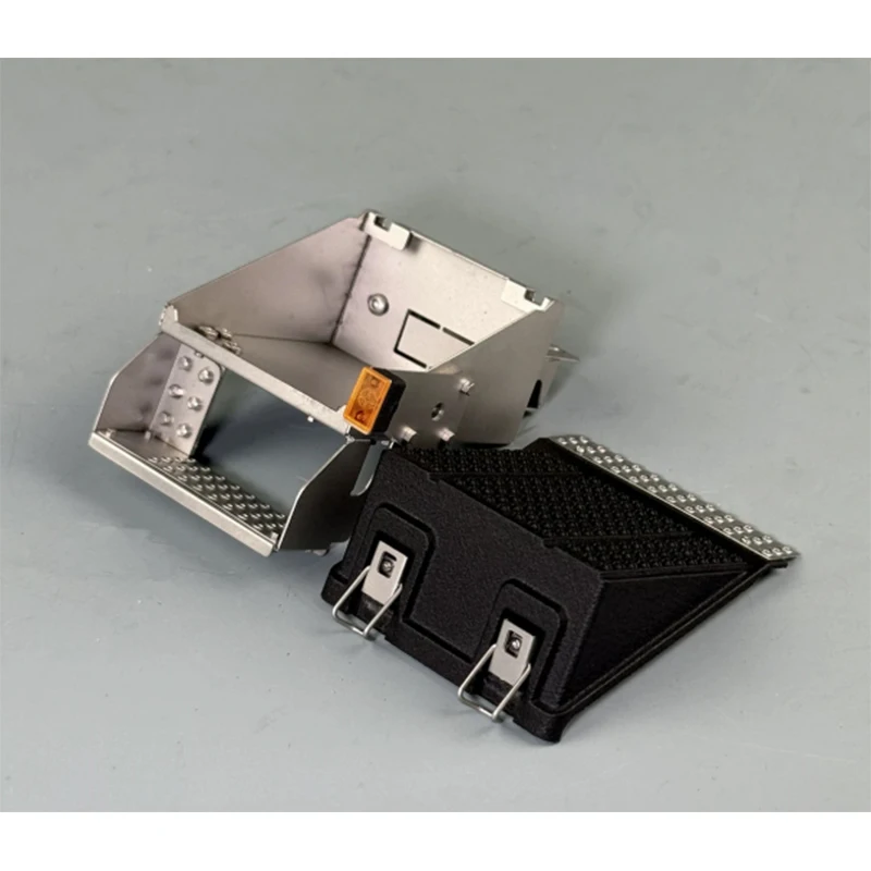 RC 1/14 Metall-Batteriegehäuse mit Licht, Batteriekasten für Tamiya Muldenkipper, für Scania Man Volvo Truck Tripper DIY-Teile – Detail 2