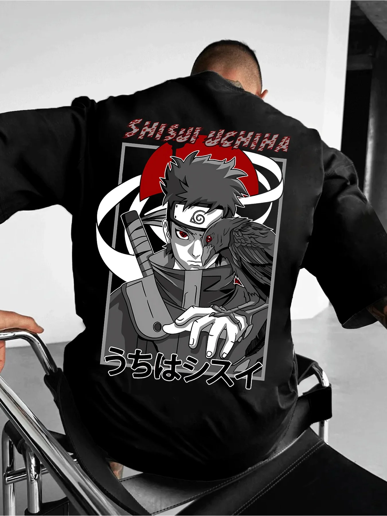 Naruto Anime Sasuke imprimé périphérique 2025 été T-shirt à manches courtes hommes et femmes déplacements quotidiens coton T-shirt