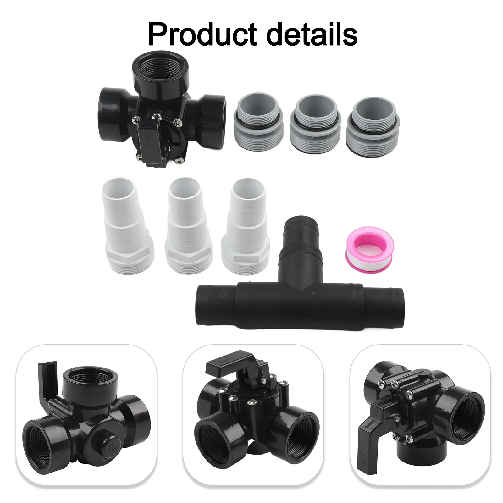 1.5 بوصة صمام حمام السباحة 3 طريقة صمام حمام السباحة 1 1 4 براعة رائعة قابل للتعديل وظيفة التوقف استبدال مريح #1