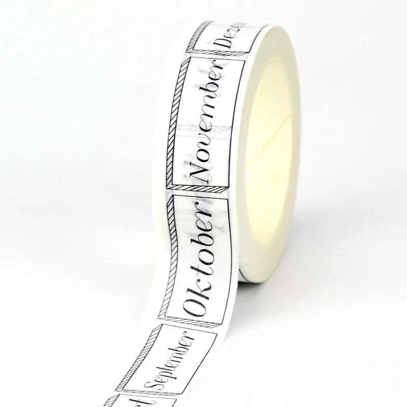 NEW 1PC. 10M Decorative Vintage Black and White English Words Paper Masking Washi Tapes Craft Journaling Cute Stationery
