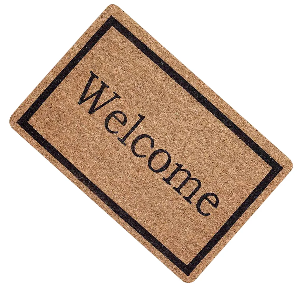 

1Pcs Non-Slip Rubber Door Mat Welcome Absorbent Floor Mat Durable Gate Rug Water Absorption Brown for Kitchen Bedroom Office