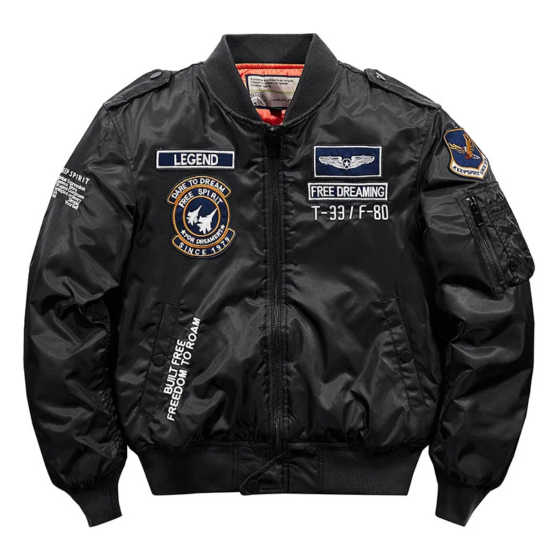 Chaqueta gruesa y cálida de Hip Hop para hombre, Parka de plumón de algodón para piloto, aviador de motocicleta Ma-1, Bomber de béisbol, M-5XL de invierno