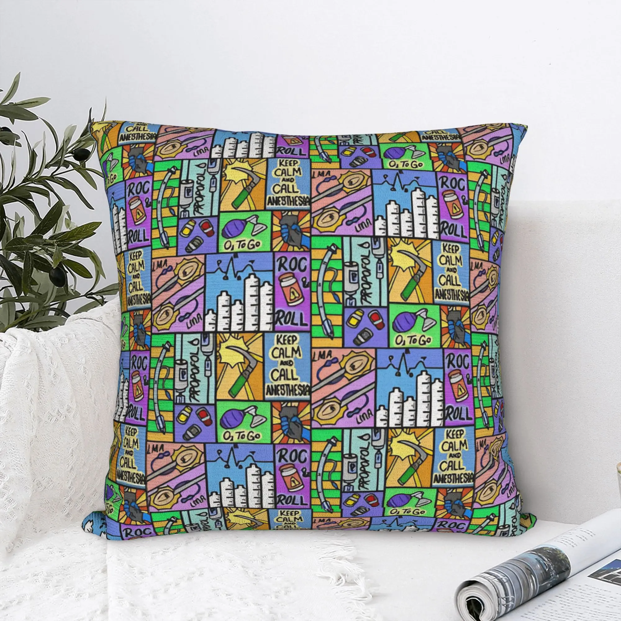 Anesthesia Anesthesiology Medical Pillowcase Printing Polyester Cushion Cover Decorative Anesthetist Pillow Case Cover Bedroom