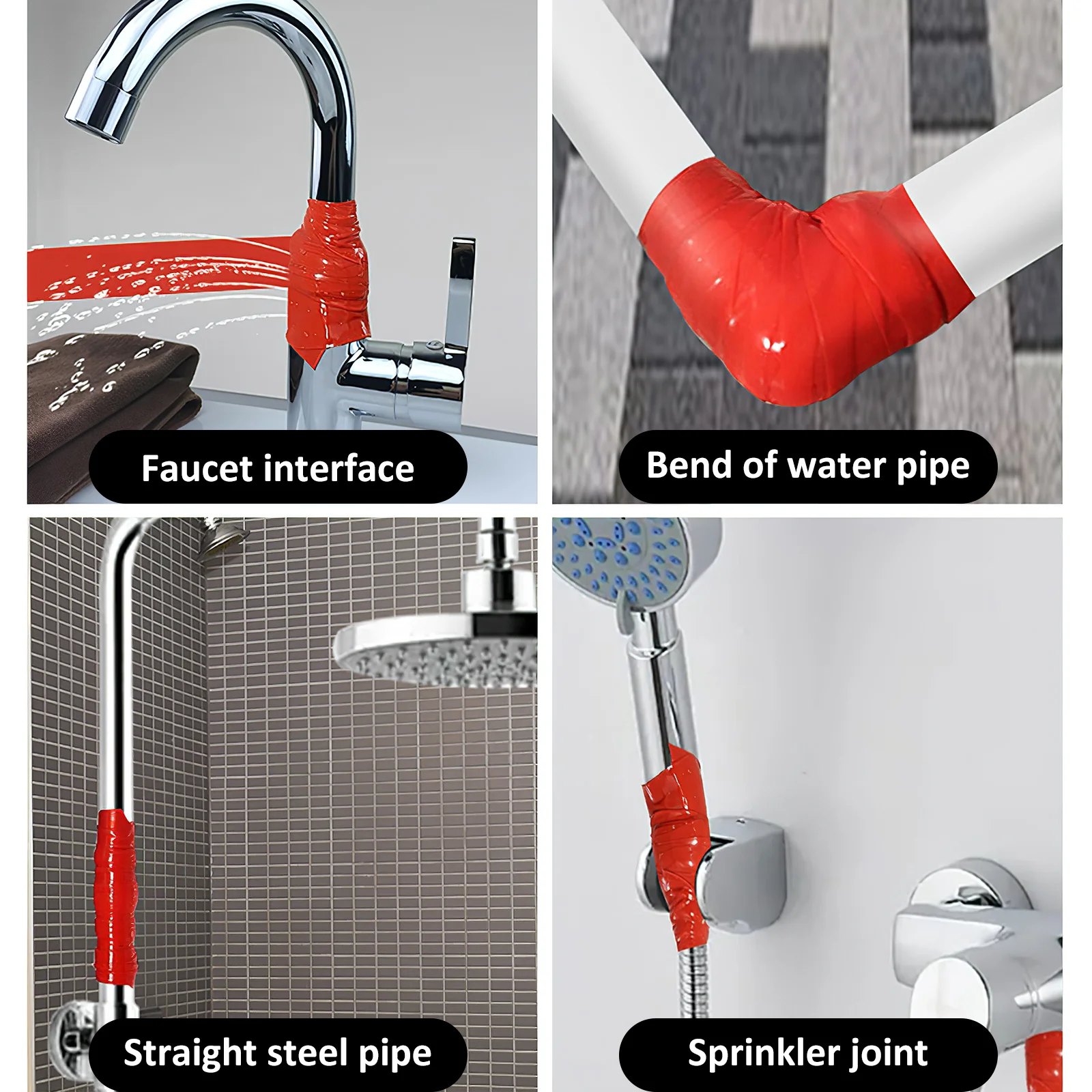 

Silicone Rubber Waterproof Repair Tape for Pipes Leak Sealing Flexible Duct Sealant for PVC Ppr Metal Ceramic Glass Plumbing Fix