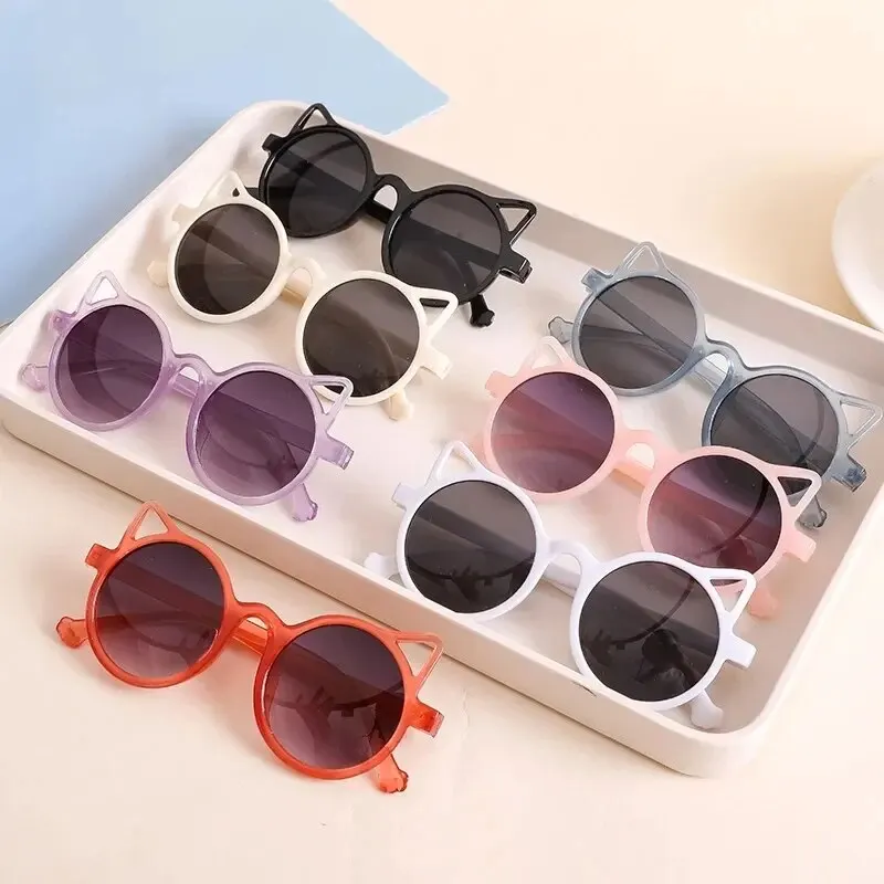 Girls Boys Cute Animal Cartoon Ears Sunglasses Outdoor Sun Protection Children Lovely Vintage Sunglasses Protection Classic Kids