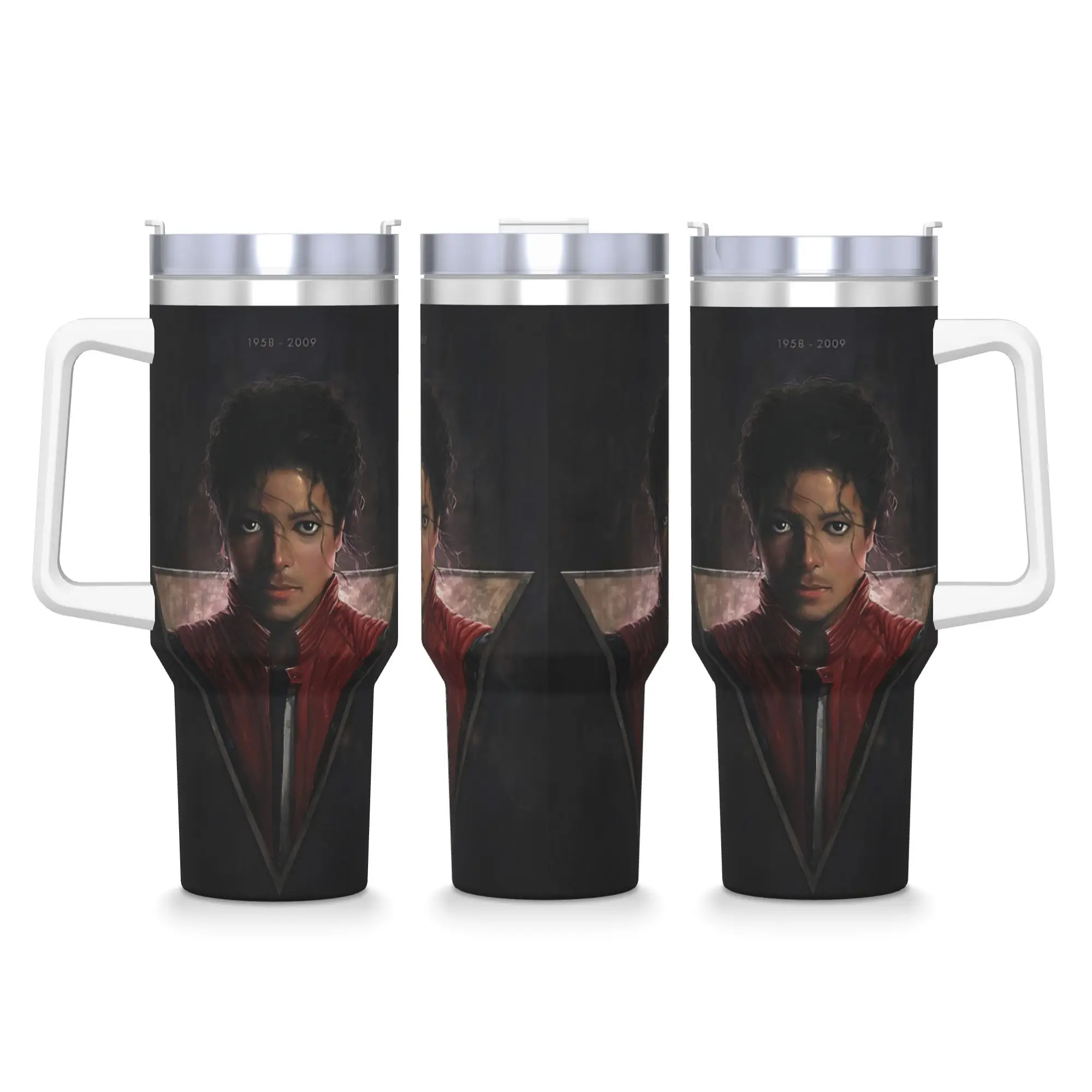 Stainless Steel Tumbler MJ King Of Pop Michael J-jackson Mugs Cup With Straws  Travel Cold and Hot Water Bottle Thermal Cups