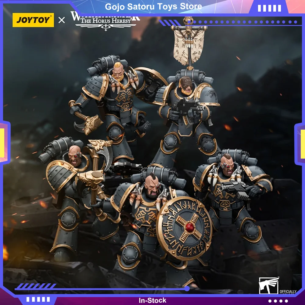 [IN MAGAZZINO] JOYTOY Warhammer 30k 1/18 Action Figures Space Wolves Grey Slayer Pack Collezione Modello Anime Legion Joint Giocattolo mobile