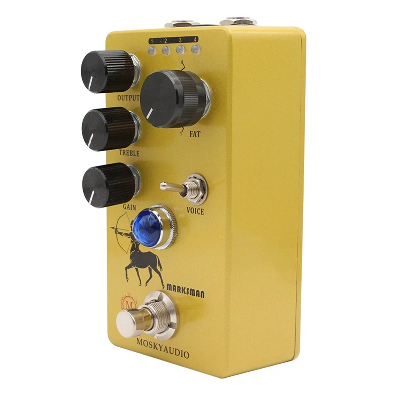 MOSKYAUDIO Guitar Effects Pedal MARKSMAN High Gain Distortion Overdrive Electric Guitar Effect 3 Controls 4 Modes