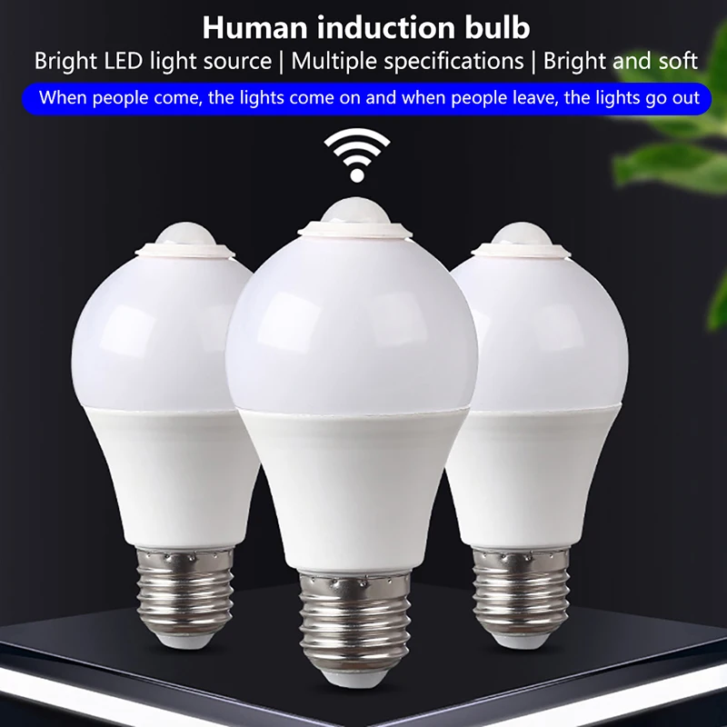 1pc E27 PIR Motion Sensor Lamp 5W 9W 15W LED Bulb with Motion Sensor Motion Detector Night Light