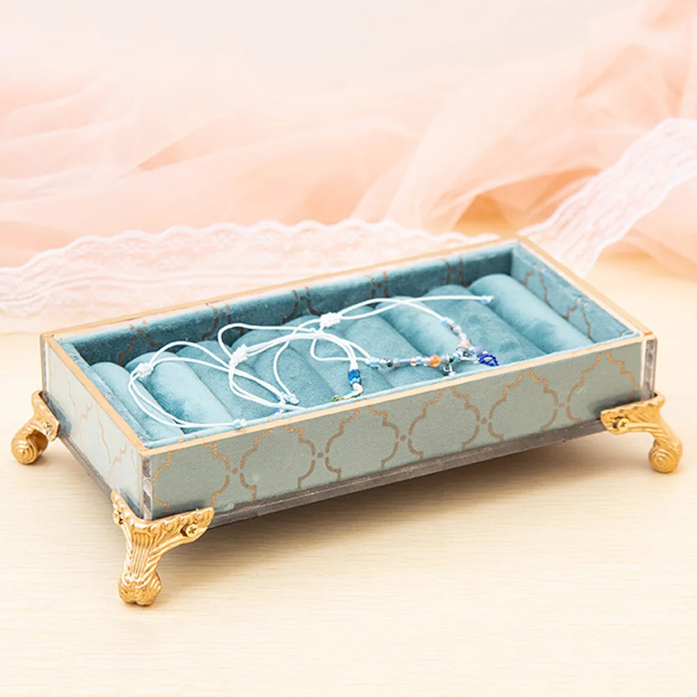 Blue Series Rings Tray Gilding Jewelry Holder Creative Display Rack Jewelry Storage Organizer for Retail Store