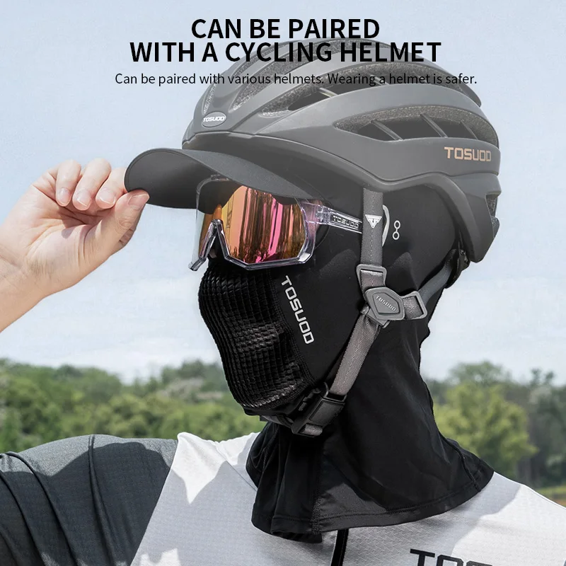 TOSUODSummer UPF50+ UV Protection Ice Silk Full Face Mask Breathable with Glasses Hole Quick-Drying for MTB Road Cycling Outdoor image 6