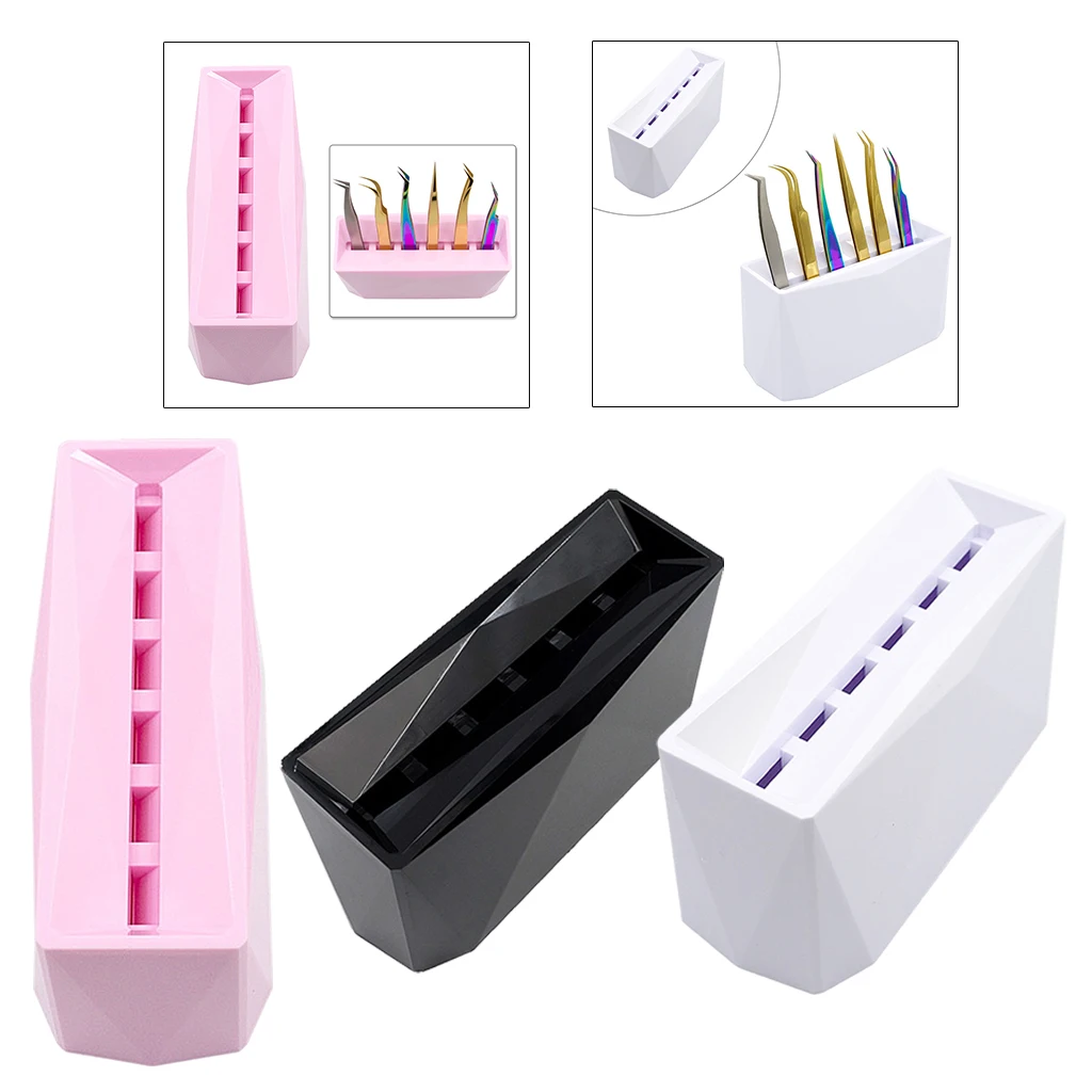 Durable 6-Hole Tweezer Storage Rack Organizer for Eyelash Extension Supplies