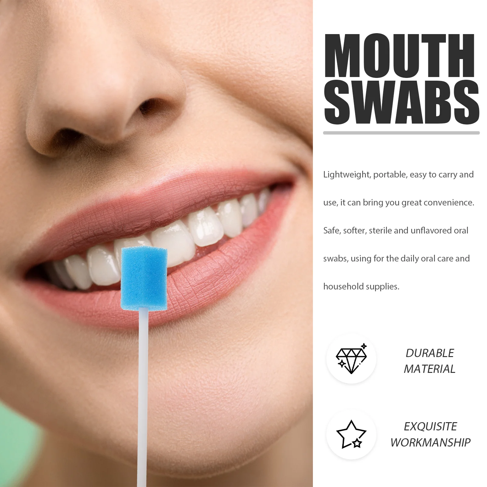 100 Pcs Mouth Swab Stick Supplies Mouth Care Swabs Cleaning Swabs Mouth Cleansing Sponge Appendix Mouth Washing Swab