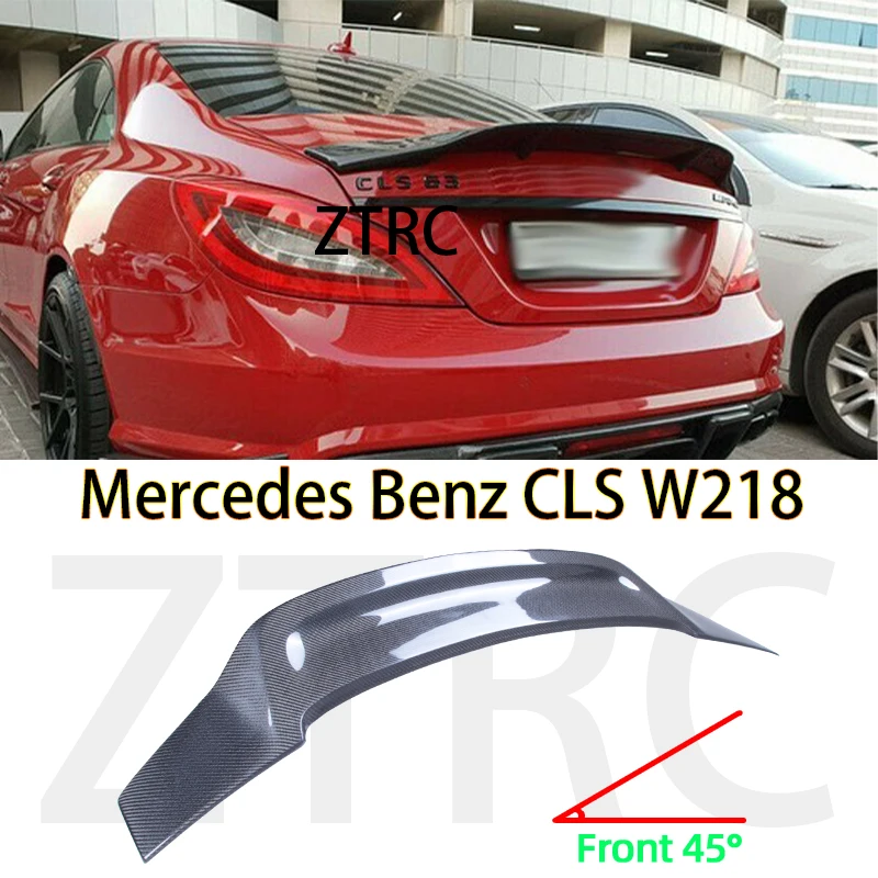 Car Spoiler For Mercedes-Benz CLS 63 53 500 300 C218 W218 R Style Real carbon fiber material Rear Spoiler Trunk wing 2011-2019