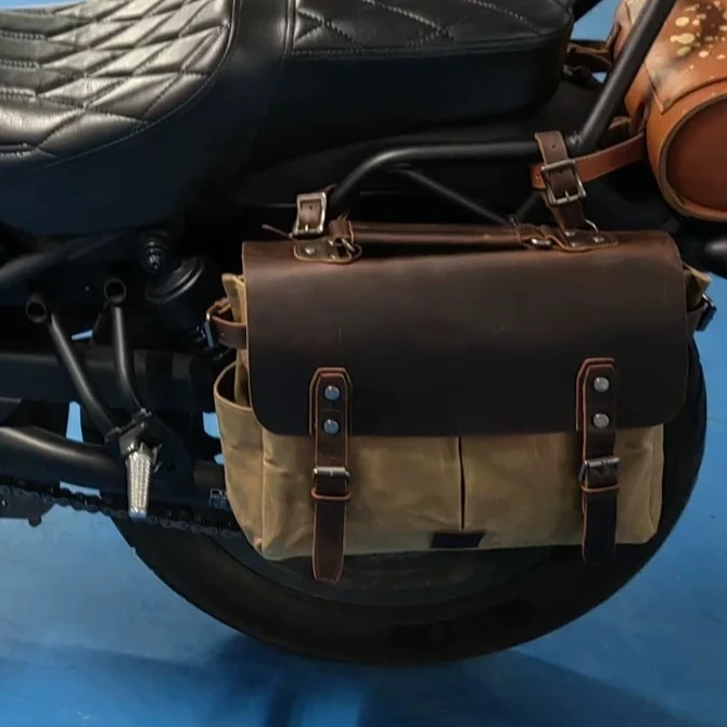 

Classic Style Motorcycle Saddlebags Cafe Racer Saddle Bag Waterproof Motorbike Side Backpack for Scooter Universal Luggage Bag