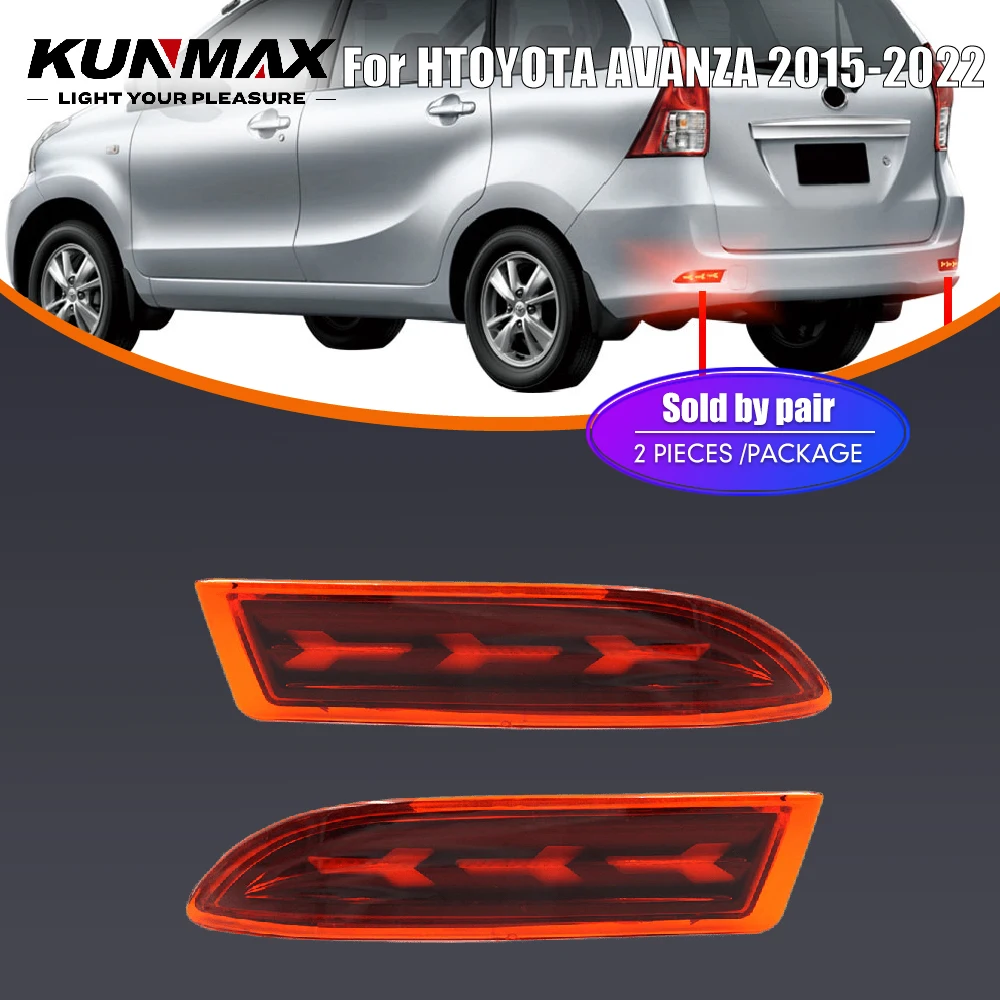 2 Piezas de Luces Reflectantes LED para Parachoques Trasero de Coche para TOYOTA AVANZA 2015 2016 2017 2018-2022, Luces de Freno Traseras DRL, Accesorios para Lámparas de Parada