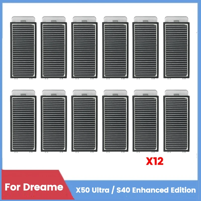 12PCS Hepa Filtes For Dreame X50 Ultra / S40 Enhanced Edition Vacuum Attachments Replacement Parts Washable Filter