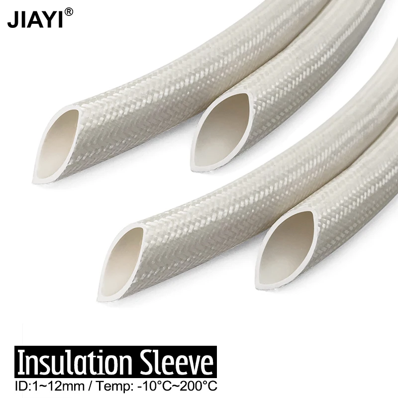 ID2 3 4 5 6 7 8 10 12mm Glass Fiber Braided Sleeve Internal Silicone Material High Temperature Resistant Wiring Insulating Hose