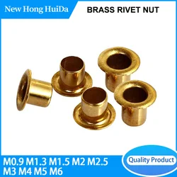 M0.9 M1.3 M1.5 M2 M2.5 M3 M4 M5 M6 Brass Tubular Rivet Copper Hollow Rivet Nut Double-Sided Circuit Board PCB Nails Nut Metal