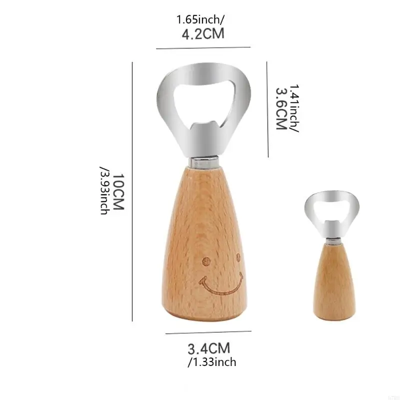 57Be Gadget da cucina multifunzionale con manico in legno Russe Apri birra in acciaio inossidabile resistente per l'uso
