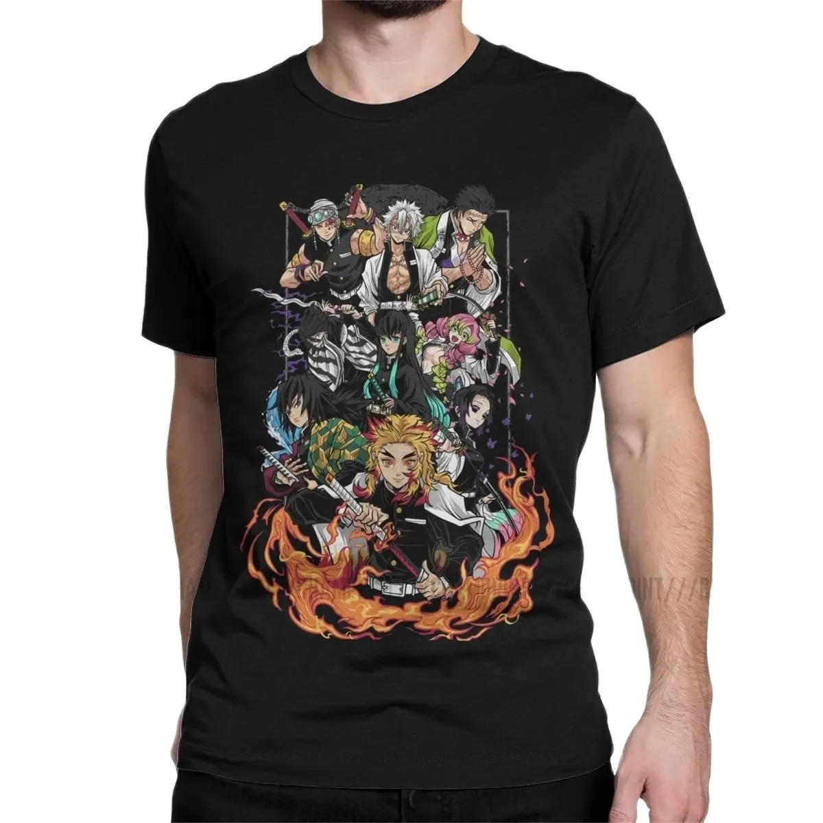 Men Hashira Demon Slayer T Shirts Tanjiro Kimetsu No Yaiba T-Shirts Kamado Nezuko Tanjirou Agatsuma Cotton Short Sleeve Tees New