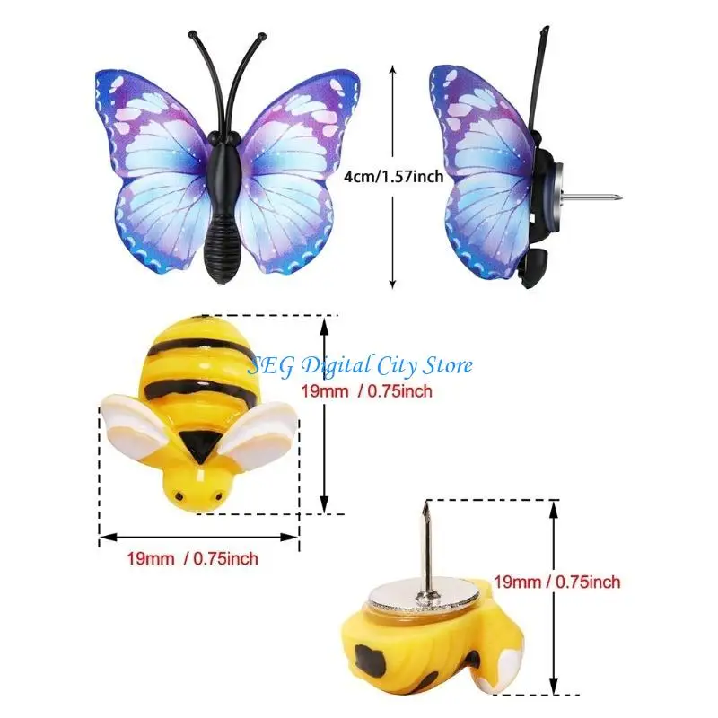 Kép 7: U75B 40 pcs butterfly-like Fém pushpins beállítása Dolgozat foto Feljegyzés Akta pushpins