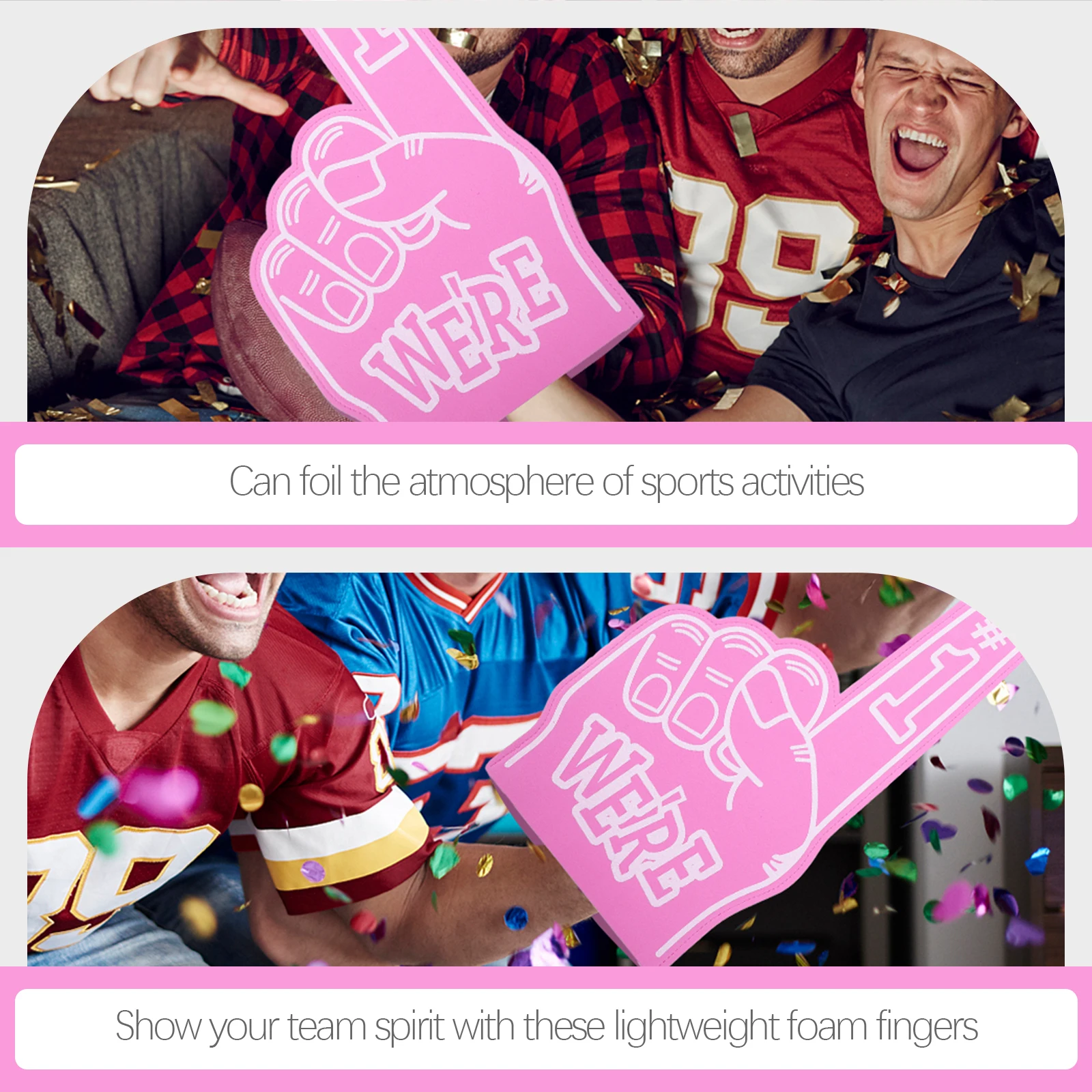 

3 шт., легкий реквизит для черлидинга для пальцев из пенопласта, объемные сувениры для спортивной вечеринки, подарки для черлидинга для девочек, детей, взрослых, пена