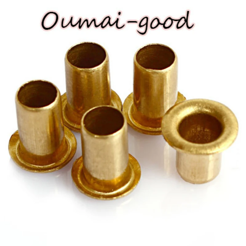 50-99Pcs 0.9/1.3/1.5/2/2.3/2.5/3/3.5/4/5/6mm Brass Metal Eyelets Hollow Rivet Nut Copper Through Hole Rivet Grommets