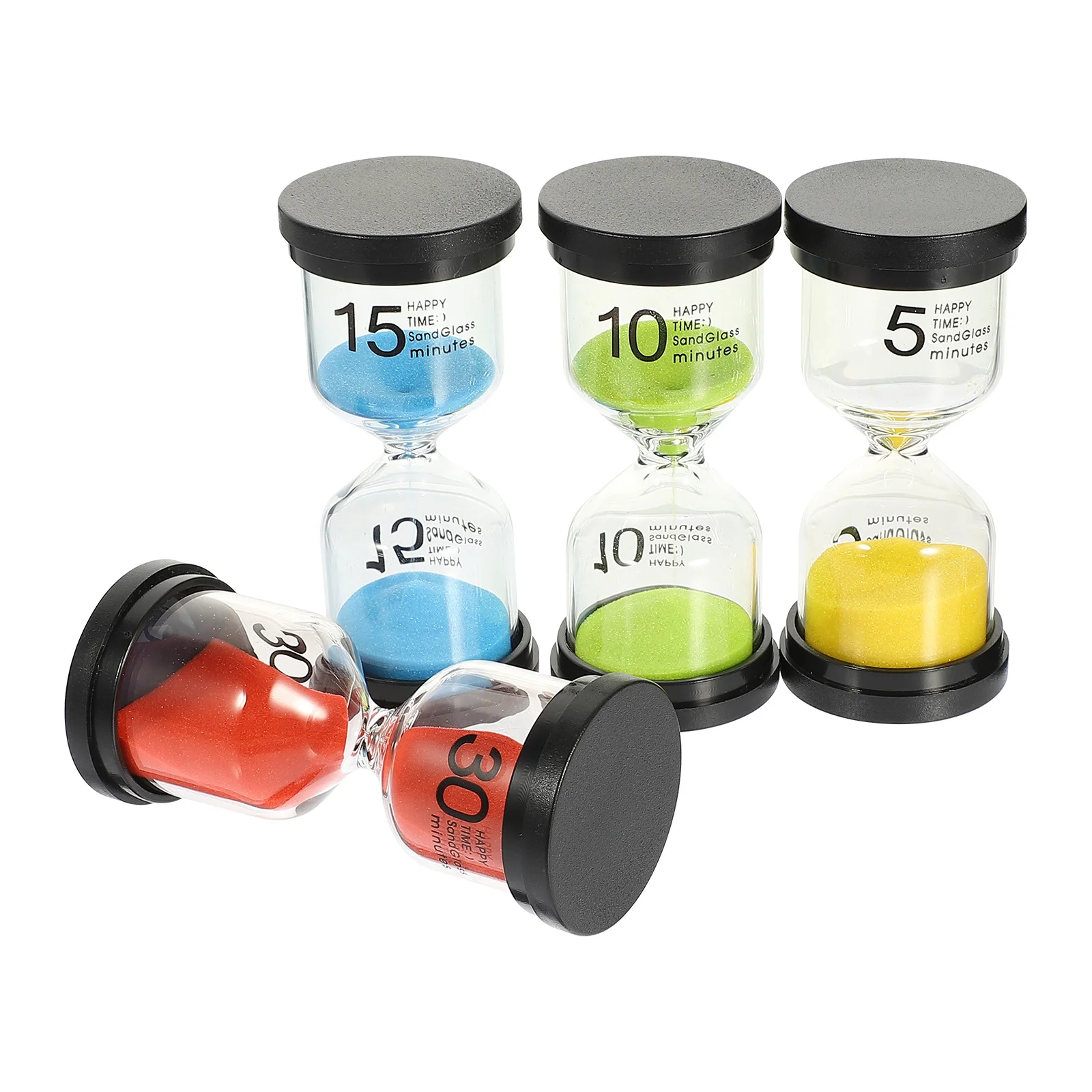 

5Pcs Hourglass Timer Classic Decorative Sand Timer Tooth Brushing Multi-Function Hourglass Accessory Home Desktop Decor