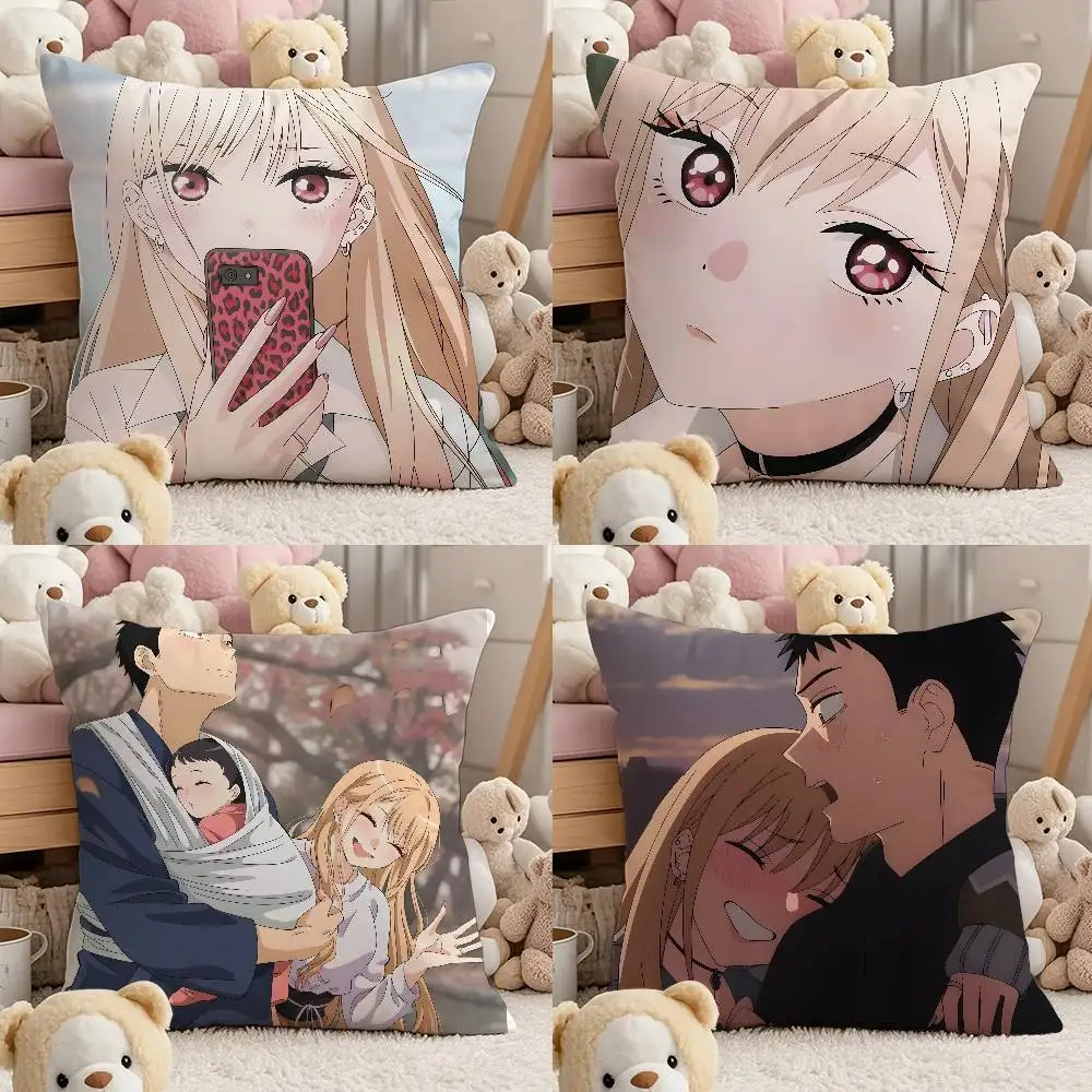 

My D-d-Dress-Up Darling Anime Pillow Case Comfort Sofa Bed Silky Elegant Invisible Zipper Custom Decorative Cushion Cover