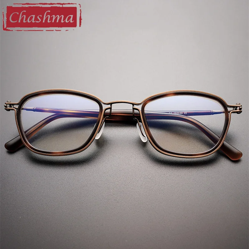 Chashma Prescription Glasses Top Quality Men Acetate Titanium Ultra Light Retro Women Eyeglasses Frame RX for Progressive Lenses