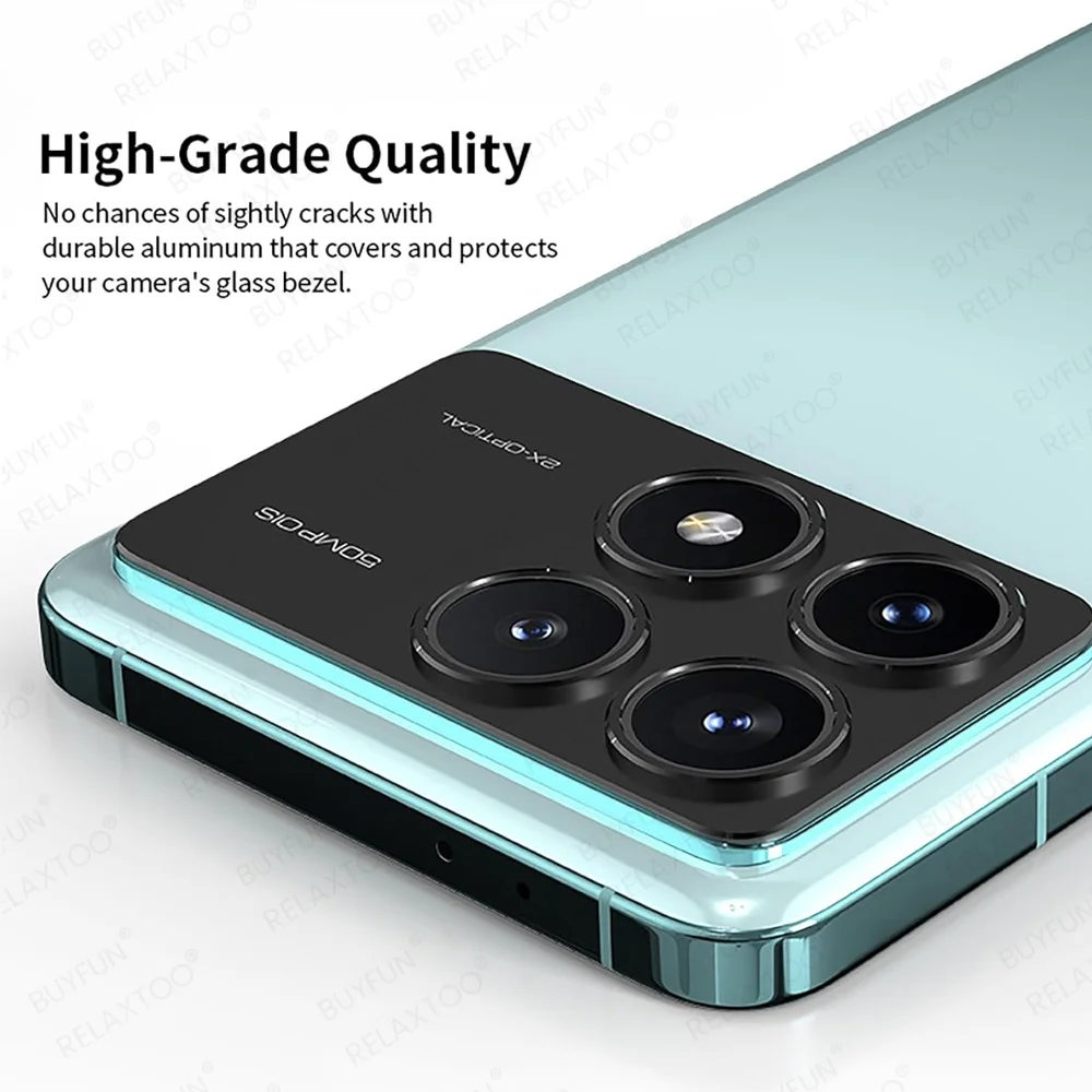 For Poco X6 Pro Case 3D Rear Camera Aluminum Alloy Metal Cover For Xiaomi Poko Poxo Little X6Pro PocoX6 5G Lens Screen Protector